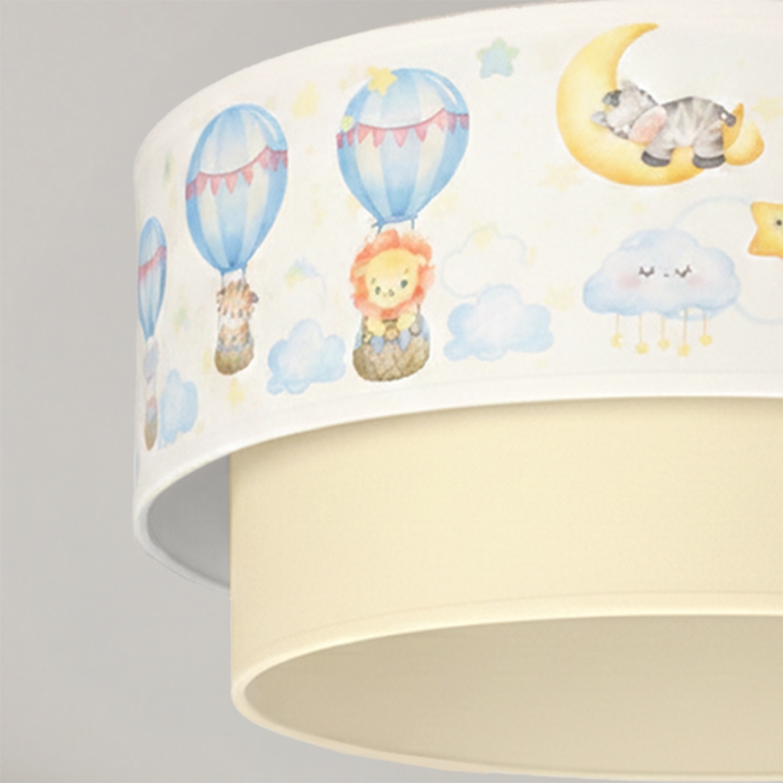 Brilagi - LED børneplafond BOBO 1xE27/60W/230V Ø 40 cm hvid/beige/med dyremotiv