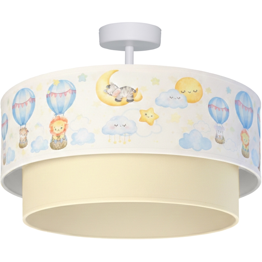 Brilagi - LED børneplafond BOBO 1xE27/10W/230V Ø 40 cm hvid/beige med søde dyremotiver