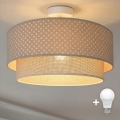 Brilagi - LED overflademonteret loftlampe BOHO BOBO 1xE27/60W/230V Ø 40 cm med prikker beige/cremefarvet