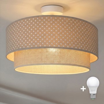 Brilagi - LED overflademonteret loftlampe BOHO BOBO 1xE27/60W/230V Ø 40 cm med prikker beige/cremefarvet