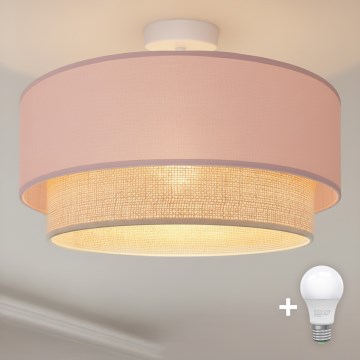 Brilagi - LED overflademonteret loftlampe BOHO BOBO 1xE27/60W/230V Ø 40 cm rosa/creme