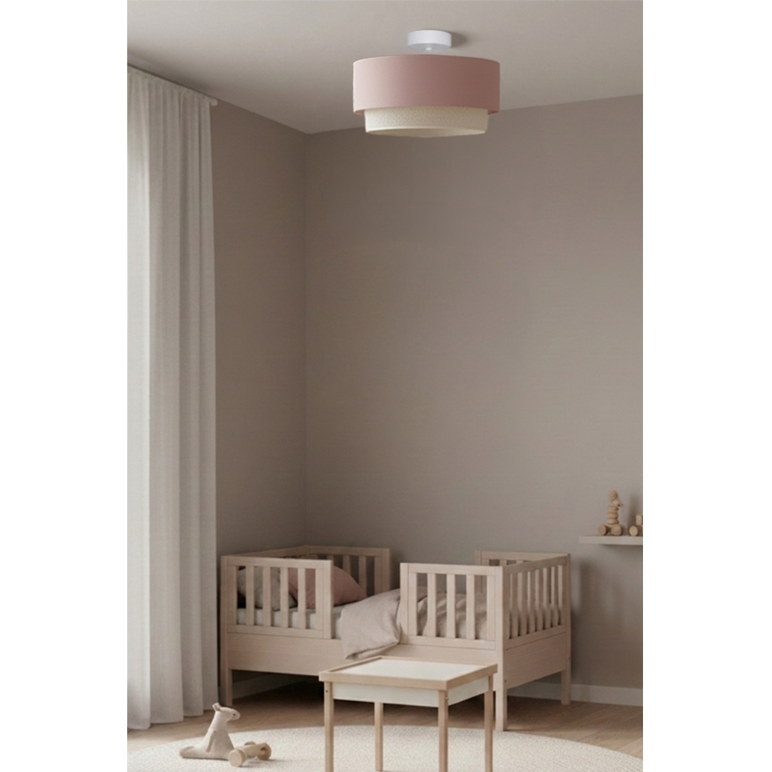 Brilagi - LED overflademonteret loftlampe BOHO BOBO 1xE27/60W/230V Ø 40 cm rosa/creme