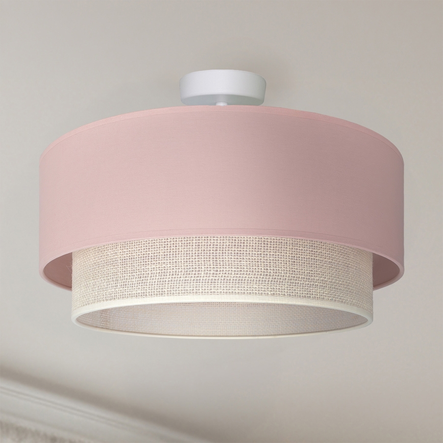 Brilagi - LED overflademonteret loftlampe BOHO BOBO 1xE27/60W/230V Ø 40 cm rosa/creme