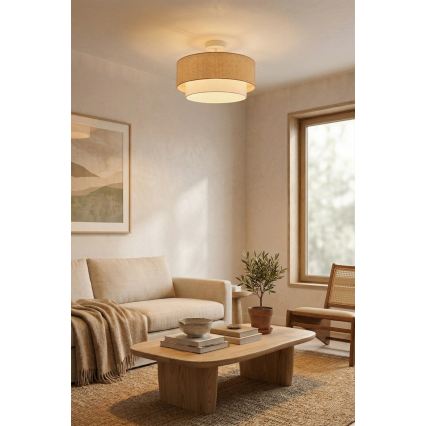 Brilagi - LED overflademonteret loftlampe BOHO ECO 1xE27/10W/230V Ø 40 cm beige/creme