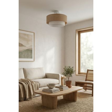Brilagi - LED overflademonteret loftlampe BOHO ECO 1xE27/10W/230V Ø 40 cm beige/creme