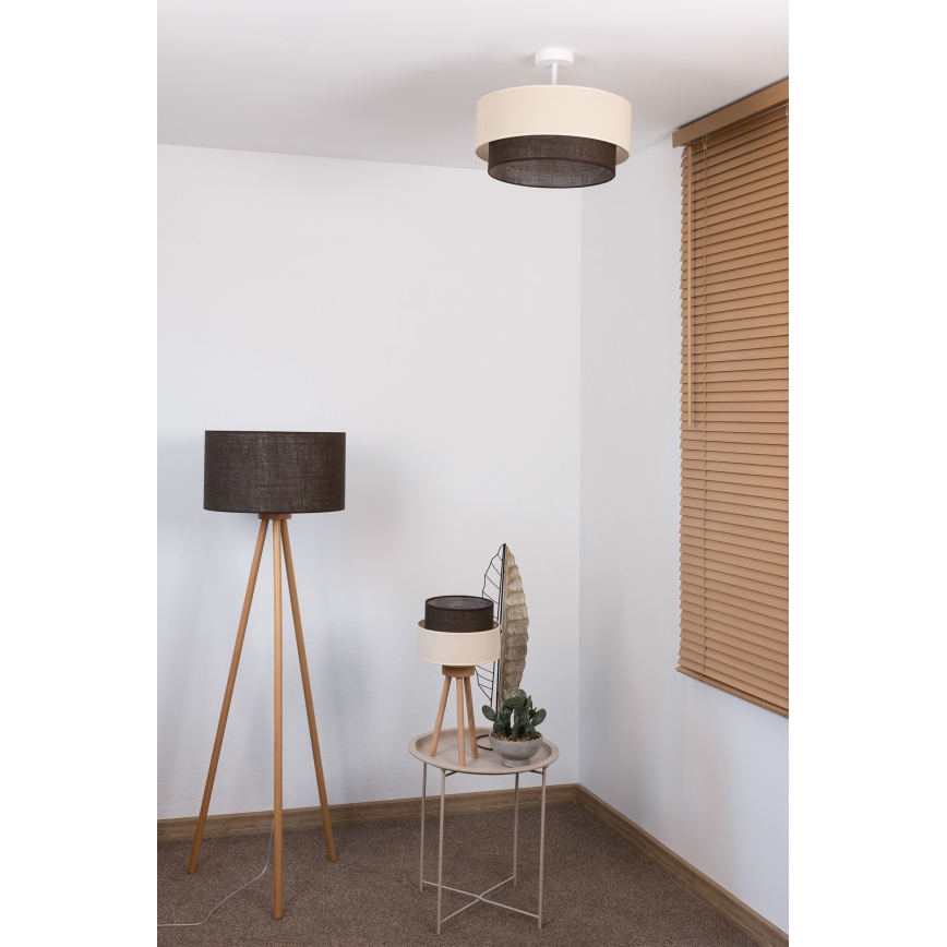 Brilagi - LED overflademonteret loftlampe BOHO-stil 1xE27/15W/230V Ø 40 cm creme/brun