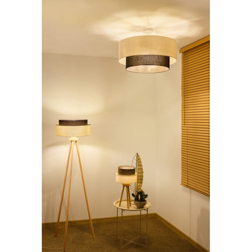 Brilagi - LED overflademonteret loftlampe BOHO-stil 3xE27/15W/230V Ø 60 cm creme/brun