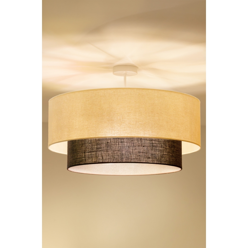 Brilagi - LED overflademonteret loftlampe BOHO-stil 3xE27/15W/230V Ø 60 cm creme/brun