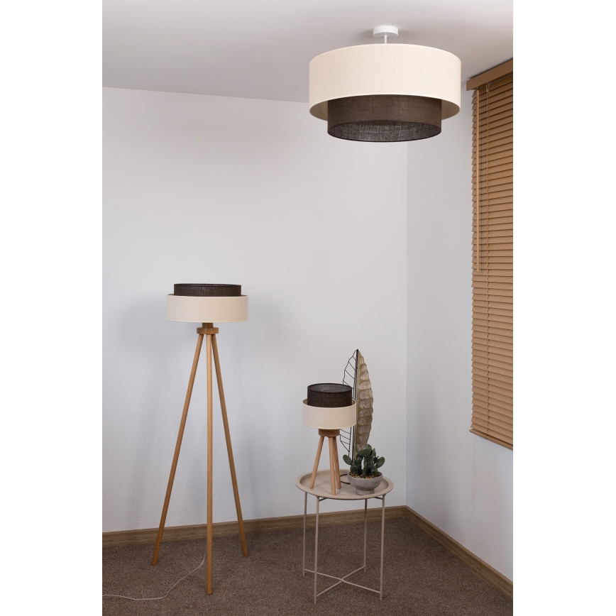 Brilagi - LED overflademonteret loftlampe BOHO-stil 3xE27/15W/230V Ø 60 cm creme/brun