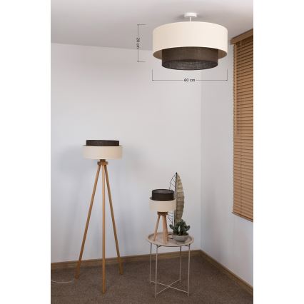 Brilagi - LED overflademonteret loftlampe BOHO-stil 3xE27/15W/230V Ø 60 cm creme/brun