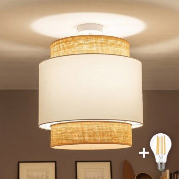 Brilagi - LED overflademonteret loftlampe CERIA 1xE27/60W/230V Ø 40 cm beige/hvid