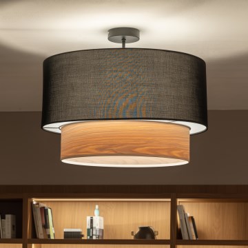 Brilagi - LED overflademonteret loftlampe CERIA 1xE27/60W/230V Ø 50 cm sort/beige