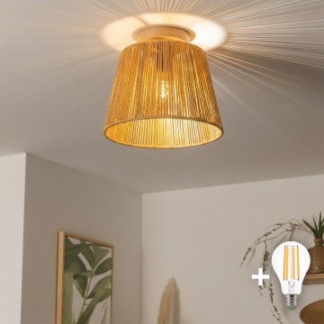 Brilagi - LED overflademonteret loftlampe CERIA BOHO 1xE27/40W/230V Ø 28 cm brun/eg