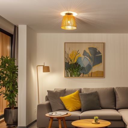 Brilagi - LED overflademonteret loftlampe CERIA BOHO 1xE27/40W/230V Ø 28 cm brun