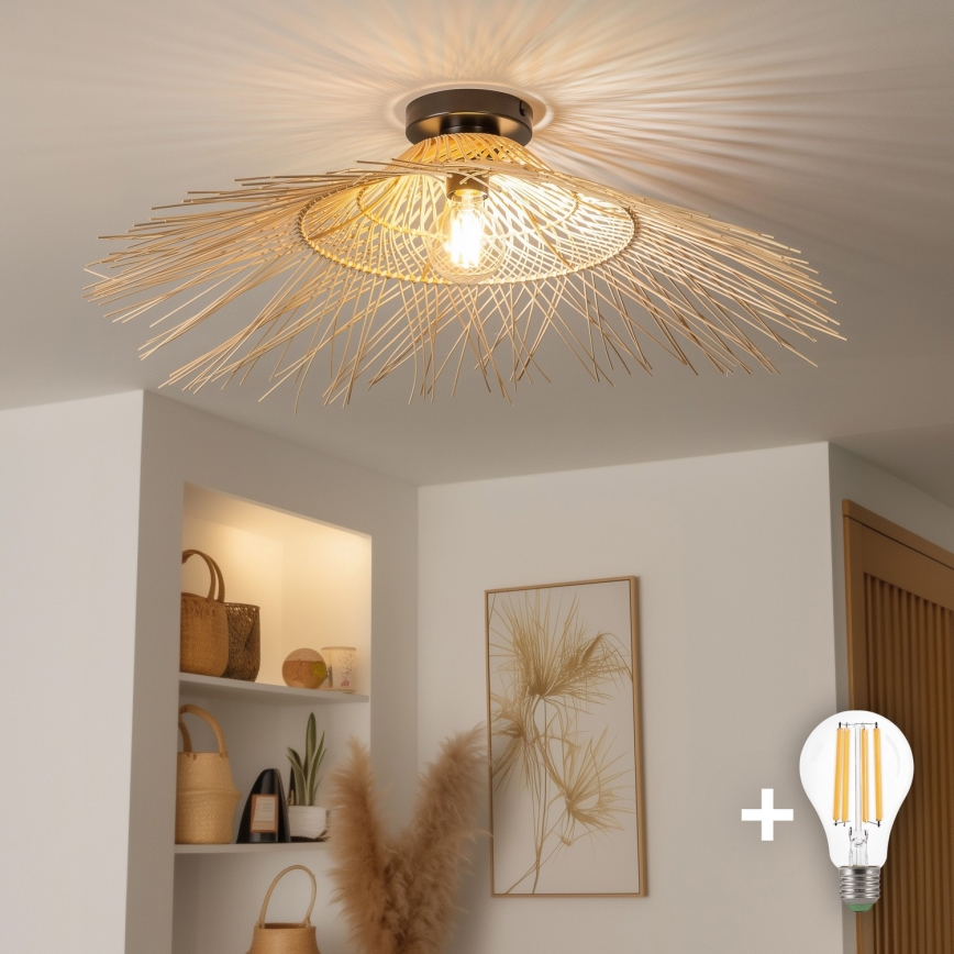 Brilagi - LED overflademonteret loftlampe CERIA BOHO 1xE27/40W/230V Ø 70 cm bambus