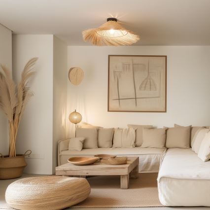 Brilagi - LED overflademonteret loftlampe CERIA BOHO 1xE27/40W/230V Ø 70 cm rattan