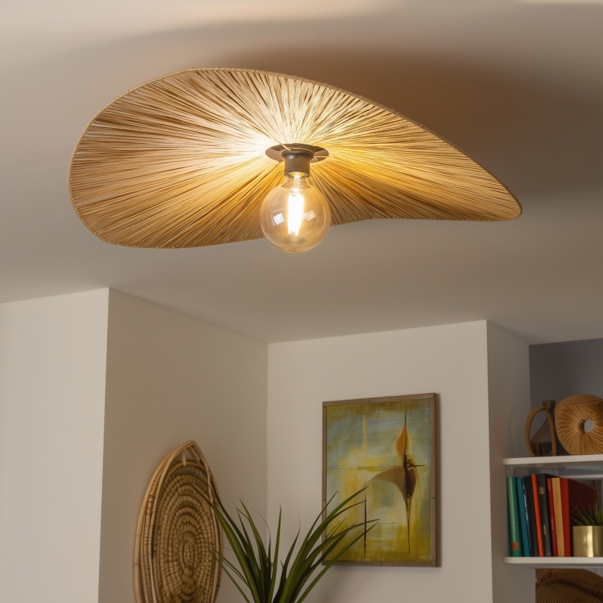Brilagi - LED overflademonteret loftlampe CERIA BOHO 1xE27/40W/230V Ø 80 cm raffia