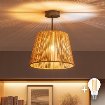 Brilagi - LED overflademonteret loftlampe CERIA BOHO 1xE27/60W/230V Ø 28 cm sort/brun