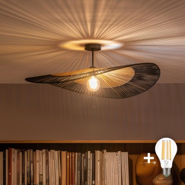 Brilagi - LED overflademonteret loftlampe CERIA BOHO 1xE27/60W/230V Ø 80 cm sort/brun