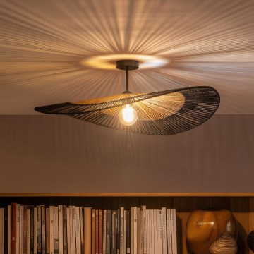 Brilagi - LED overflademonteret loftlampe CERIA BOHO 1xE27/60W/230V Ø 80 cm sort/brun/sort