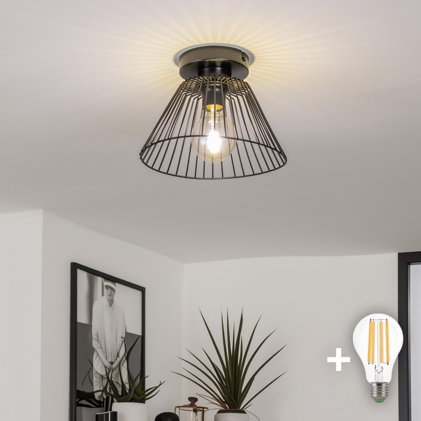 Brilagi - LED overflademonteret loftlampe CERIA WIRE 1xE27/40W/230V Ø 30 cm sort
