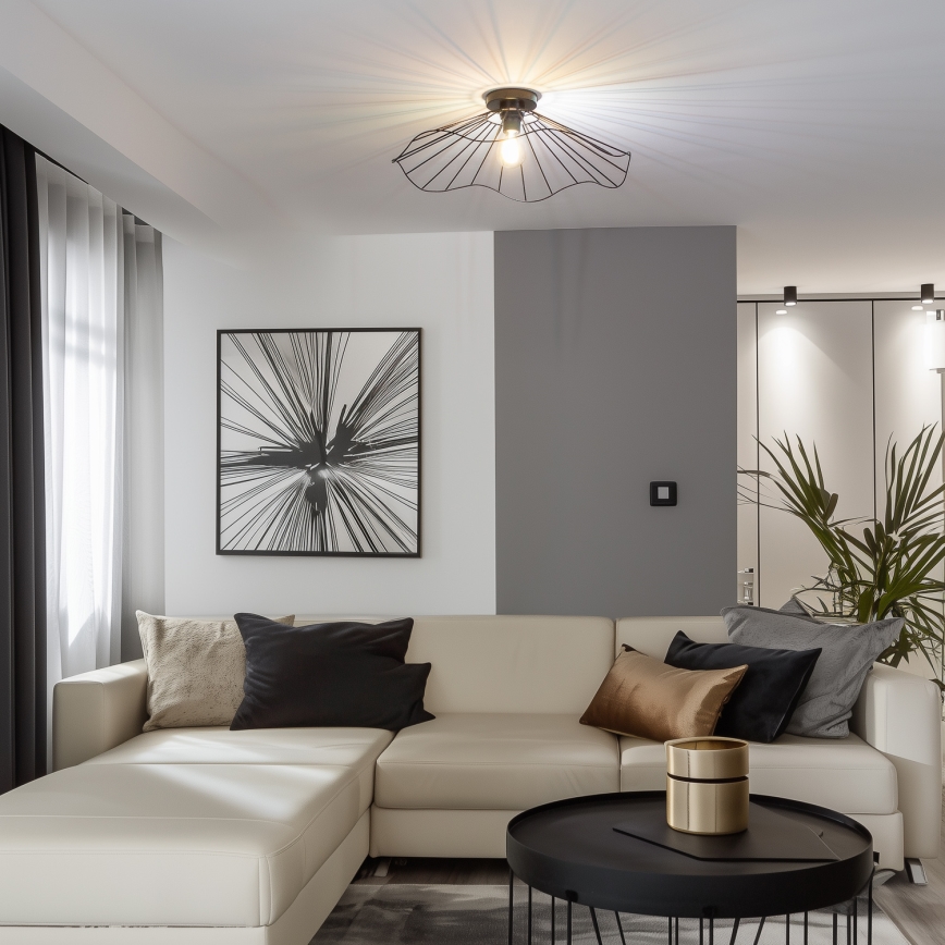 Brilagi - LED overflademonteret loftlampe CERIA WIRE 1xE27/40W/230V Ø 60 cm sort