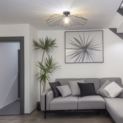 Brilagi - LED overflademonteret loftlampe CERIA WIRE 1xE27/40W/230V Ø 80 cm sort