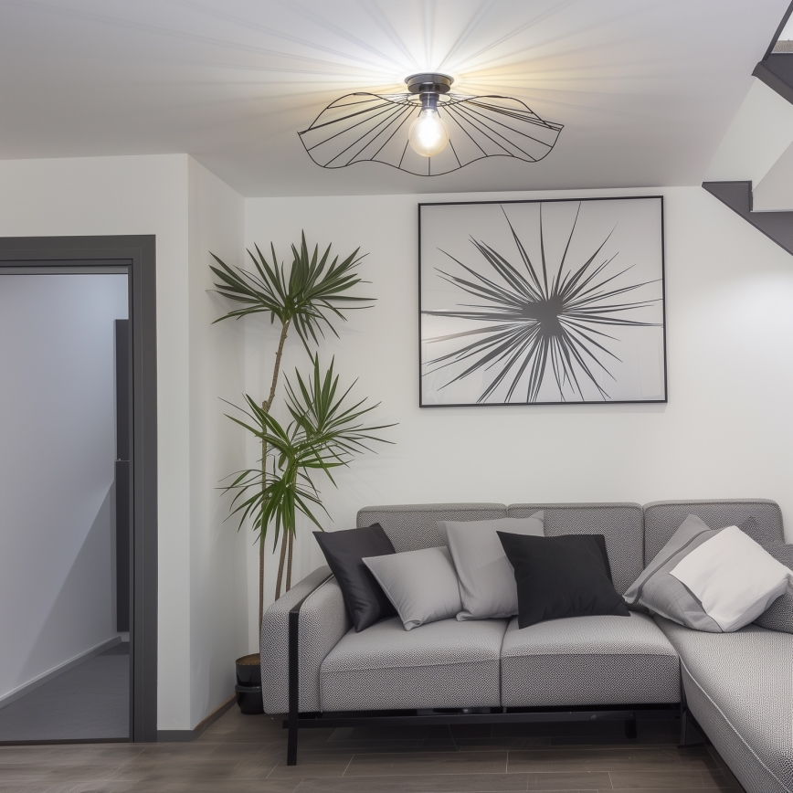 Brilagi - LED overflademonteret loftlampe CERIA WIRE 1xE27/40W/230V Ø 80 cm sort