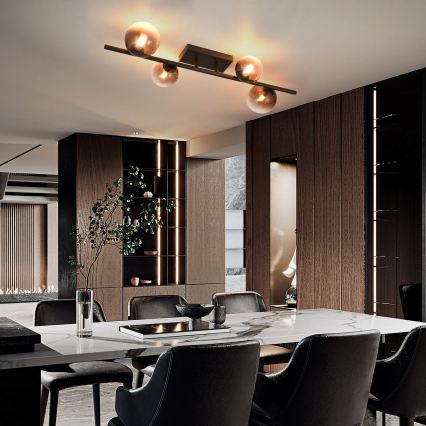 Brilagi - LED overflademonteret loftlampe MILLA 4xG9/3W/230V brun/røget brun