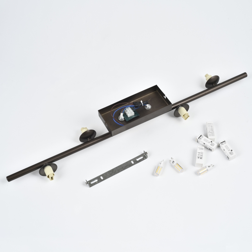 Brilagi - LED overflademonteret loftlampe MILLA 4xG9/3W/230V brun/røget brun