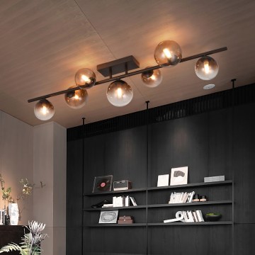 Brilagi - LED overflademonteret loftlampe MILLA 7xG9/3W/230V brun/røgbrun