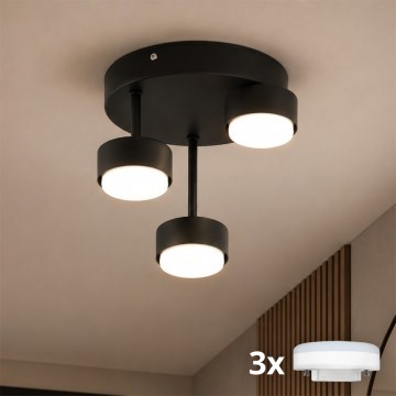 Brilagi - LED overflademonteret loftlampe MONO 3xGX53/30W/230V sort
