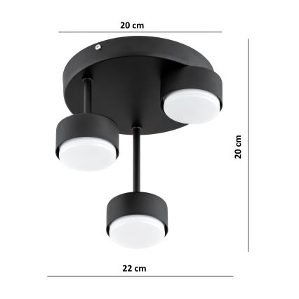Brilagi - LED overflademonteret loftlampe MONO 3xGX53/30W/230V sort