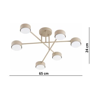 Brilagi - LED overflademonteret loftlampe MONO 6xGX53/30W/230V beige