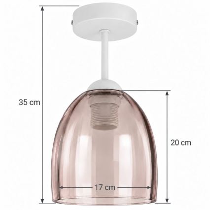 BRILAGI - LED påbygget loftlampe RETRO GLASS 1xE27/60W/230V Ø 17 cm hvid/røget beige