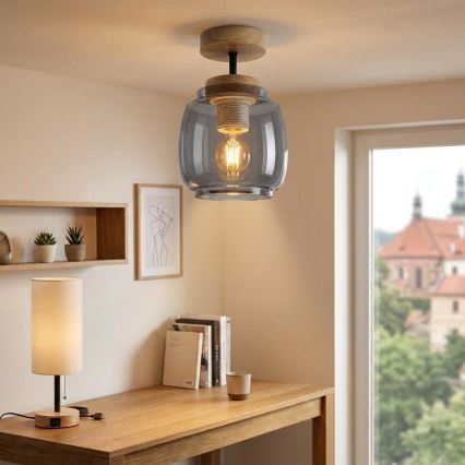 BRILAGI - LED overflademonteret loftlampe RETRO GLASS 1xE27/60W/230V Ø 26 cm eg/røget grå