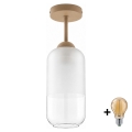 BRILAGI - LED overflademonteret loftlampe RETRO GLASS 1xE27/60W/230V Ø 14 cm beige/hvid