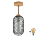 BRILAGI - LED overflademonteret loftlampe RETRO GLASS 1xE27/60W/230V Ø 14 cm beige/røget grå