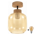 BRILAGI - LED overflademonteret loftlampe RETRO GLASS 1xE27/60W/230V Ø 14 cm eg/røget beige