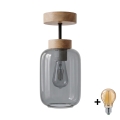 BRILAGI - LED overflademonteret loftlampe RETRO GLASS 1xE27/60W/230V Ø 14 cm eg/røggrå