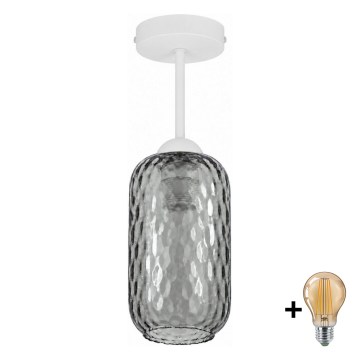 BRILAGI - LED overflademonteret loftlampe RETRO GLASS 1xE27/60W/230V Ø 14 cm hvid/røget grå