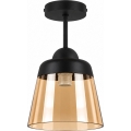 BRILAGI - LED overflademonteret loftlampe RETRO GLASS 1xE27/60W/230V Ø 15,5 cm sort/røget beige