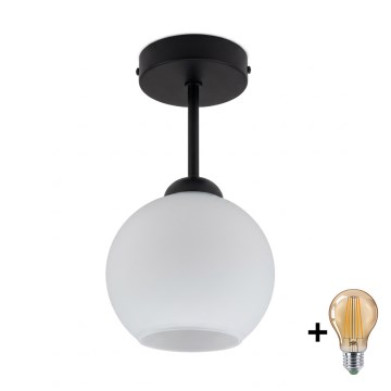 BRILAGI - LED Overflademonteret loftlampe RETRO GLASS 1xE27/60W/230V Ø 15 cm sort/hvid