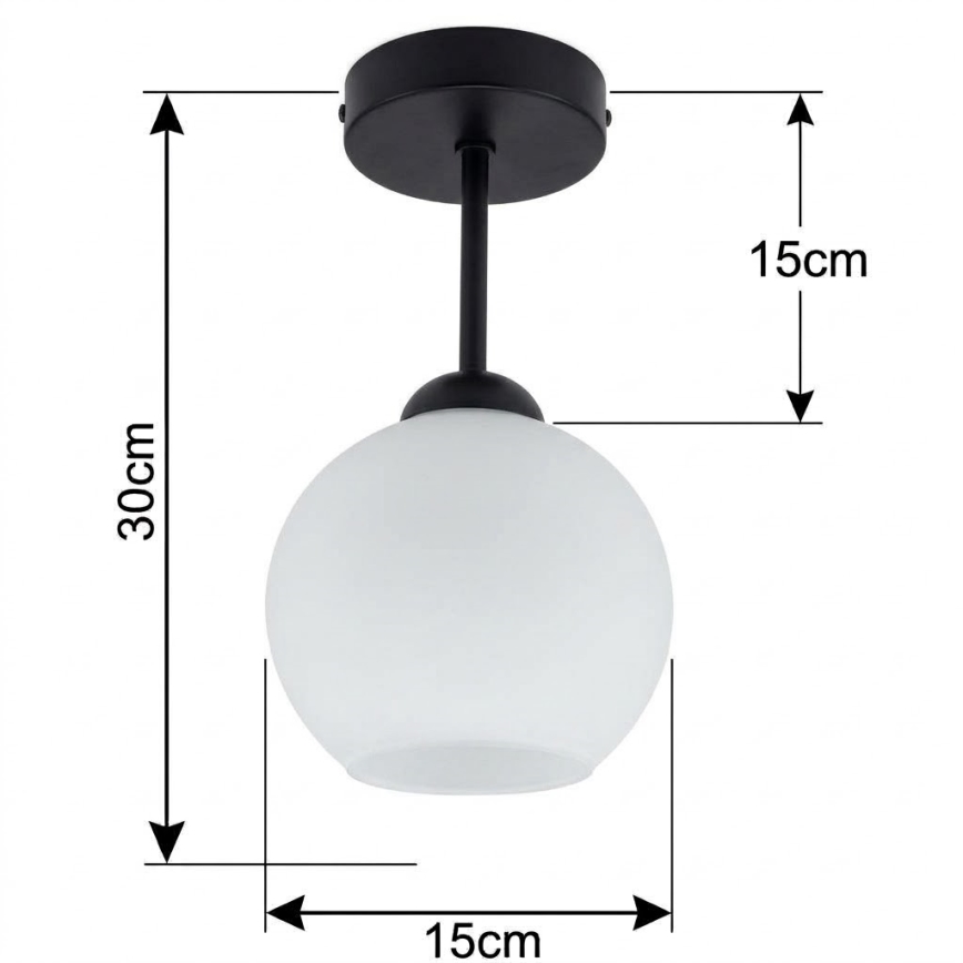 BRILAGI - LED Overflademonteret loftlampe RETRO GLASS 1xE27/60W/230V Ø 15 cm sort/hvid