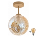 BRILAGI - LED overflademonteret loftlampe RETRO GLASS 1xE27/60W/230V Ø 17 cm beige/røgfarvet beige
