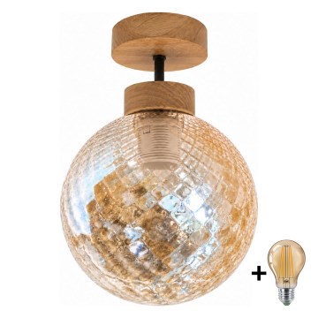 BRILAGI - LED overflademonteret loftlampe RETRO GLASS 1xE27/60W/230V Ø 17 cm eg/røget beige