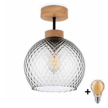 BRILAGI - LED overflademonteret loftlampe RETRO GLASS 1xE27/60W/230V Ø 25 cm eg/røggrå