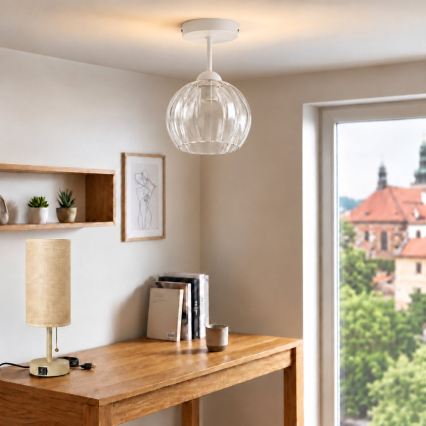 BRILAGI - LED overflademonteret loftlampe RETRO GLASS 1xE27/60W/230V Ø 25 cm hvid/klar