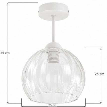 BRILAGI - LED overflademonteret loftlampe RETRO GLASS 1xE27/60W/230V Ø 25 cm hvid/klar