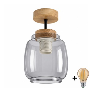 BRILAGI - LED overflademonteret loftlampe RETRO GLASS 1xE27/60W/230V Ø 26 cm eg/røget grå